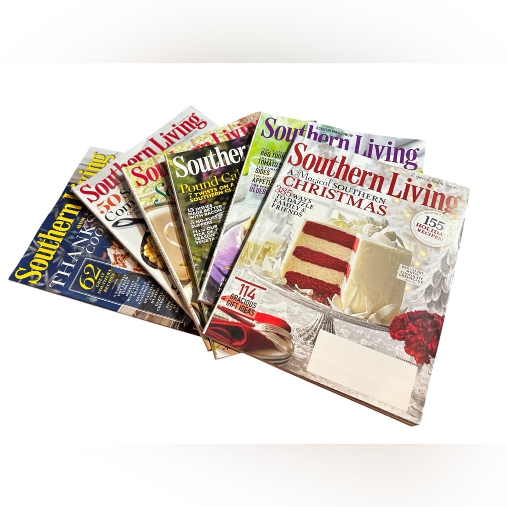 3/$18 Southern Living Magazine- Set of 6 w/ Special Double Christmas Issue